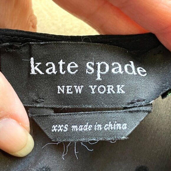 Kate Spade Black Organza Sleeveless Tiered Mini Dress - XXS, worn 1X - Picture 7 of 11